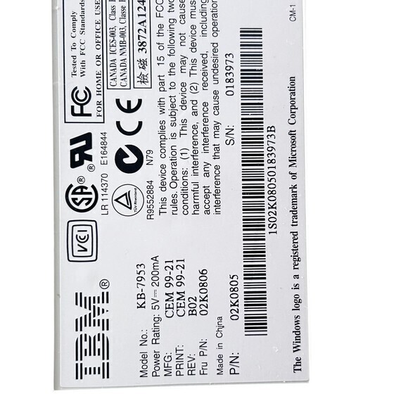 Vintage IBM PS/2 Mechanical Keyboard Model: KB-7953  not‎ tested - Picture 10 of 10